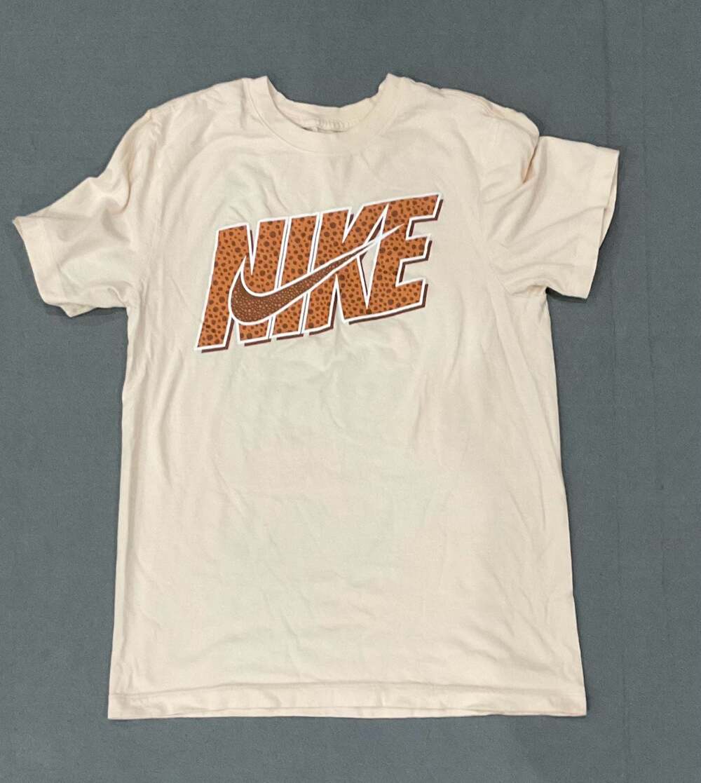 Nike The Nike Tee Sportswear GFX Pebble Logo Graphic T-Shirt Beige Brown Small